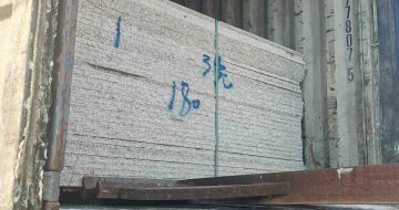 吴忠 芝麻白花岗岩石材3.0公分光面毛板装柜出货