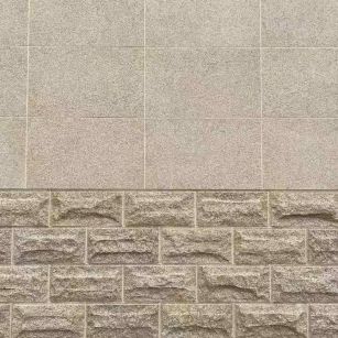 吴忠 黄金麻自然面蘑菇石配荔枝面干挂