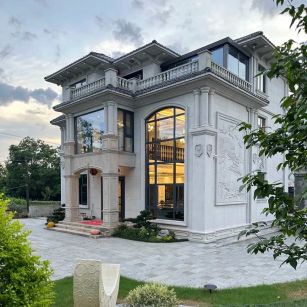 吴忠 白麻花岗岩私人别墅干挂石材豪华定制