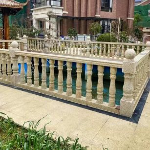 吴忠黄金麻花岗岩石材栏杆，扶手，将军柱，花瓶柱