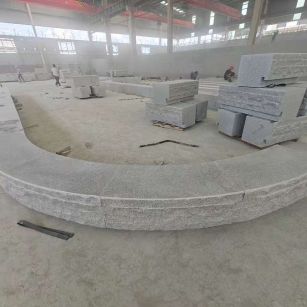 吴忠 芝麻白异形坐凳，自然面光面弧形加工