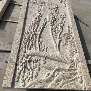 吴忠 黄金麻雕刻板浮雕迎客松