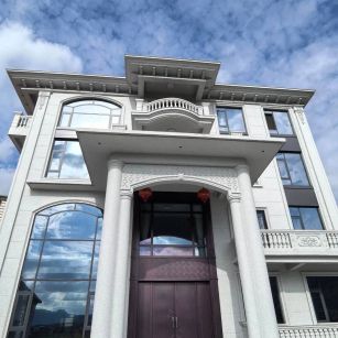 吴忠白麻别墅外墙干挂石材效果示例