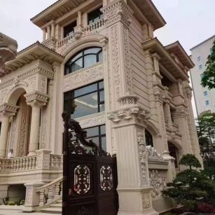 吴忠 黄金麻花岗岩别墅外墙干挂效果展示