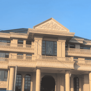 吴忠黄金麻别墅外墙干挂石材效果示例