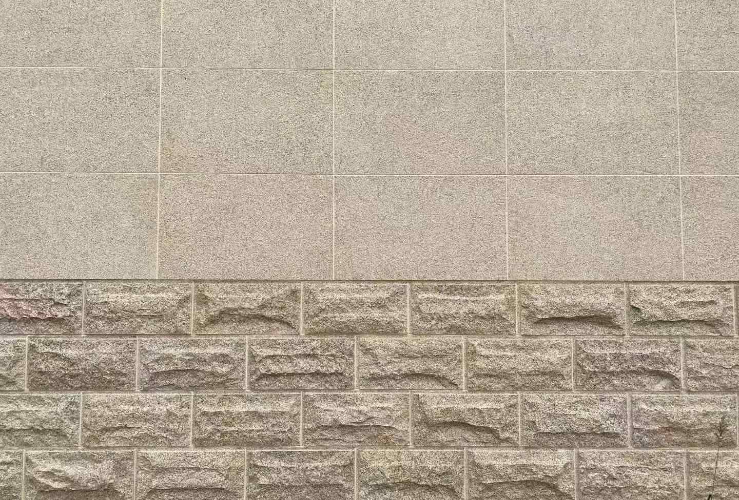 吴忠 黄金麻自然面蘑菇石配荔枝面干挂