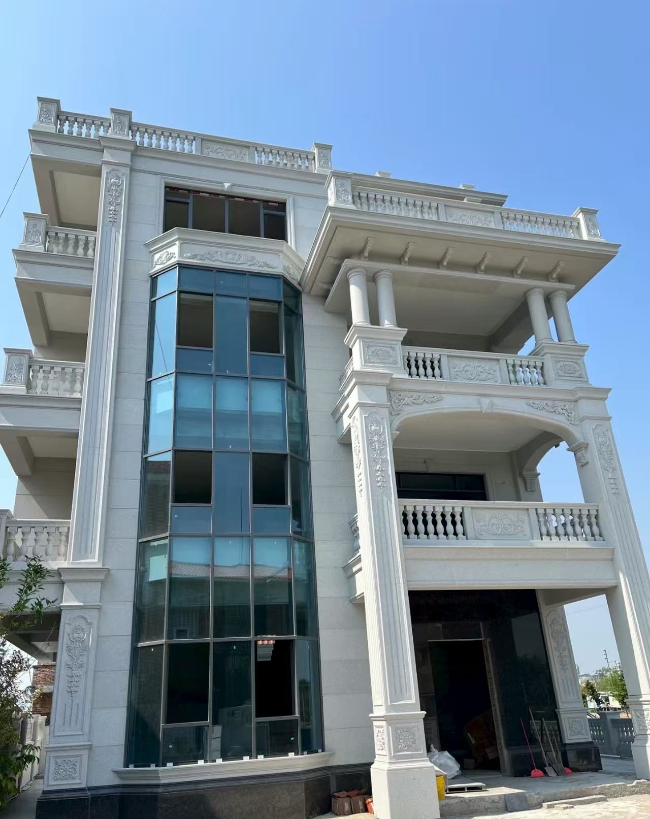 吴忠 白麻花岗岩别墅外墙干挂效果展示