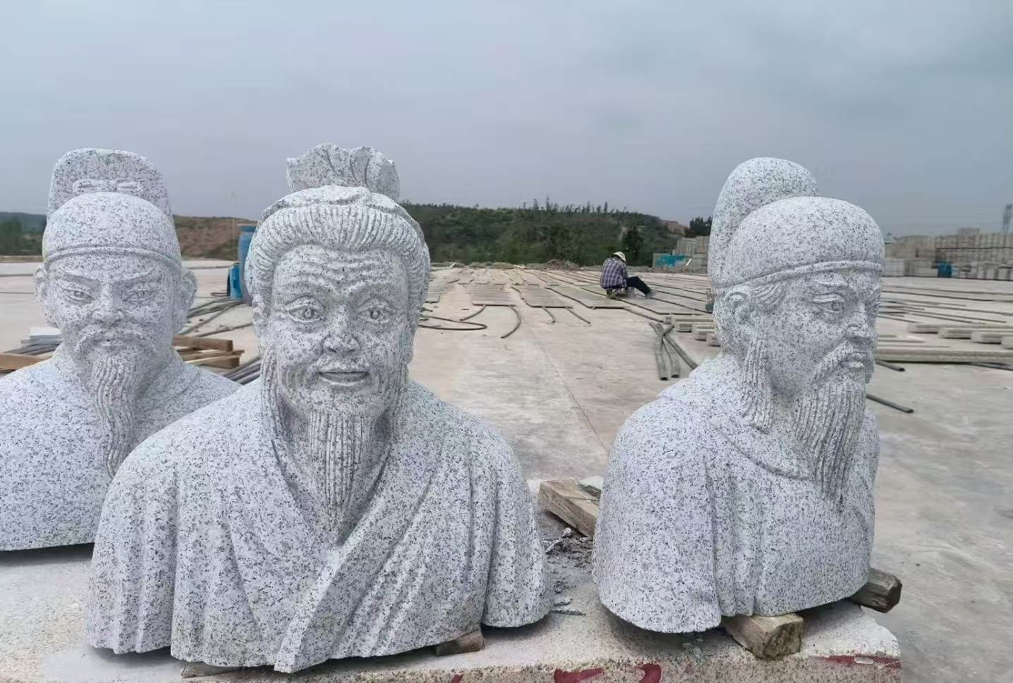 吴忠 白麻花岗岩石材人物立体雕刻