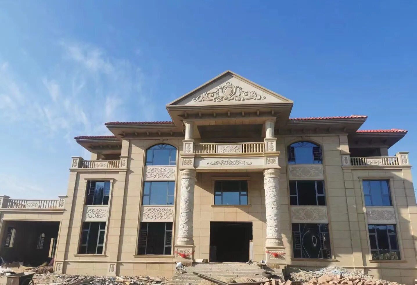 吴忠 黄金麻花岗岩别墅外墙干挂