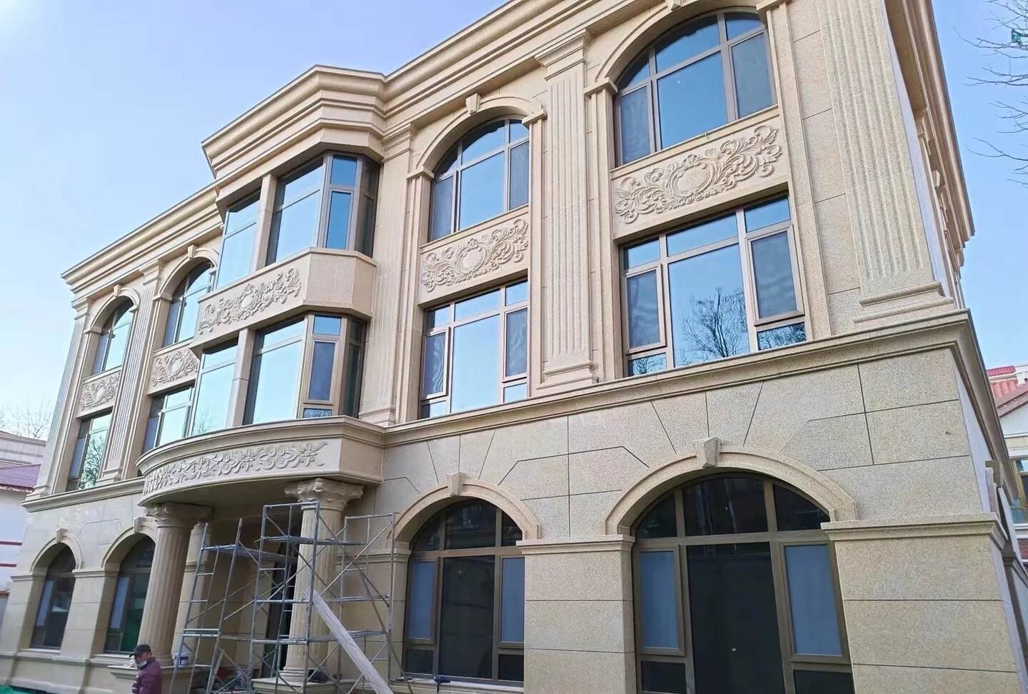 吴忠 黄金麻花岗岩别墅外墙干挂