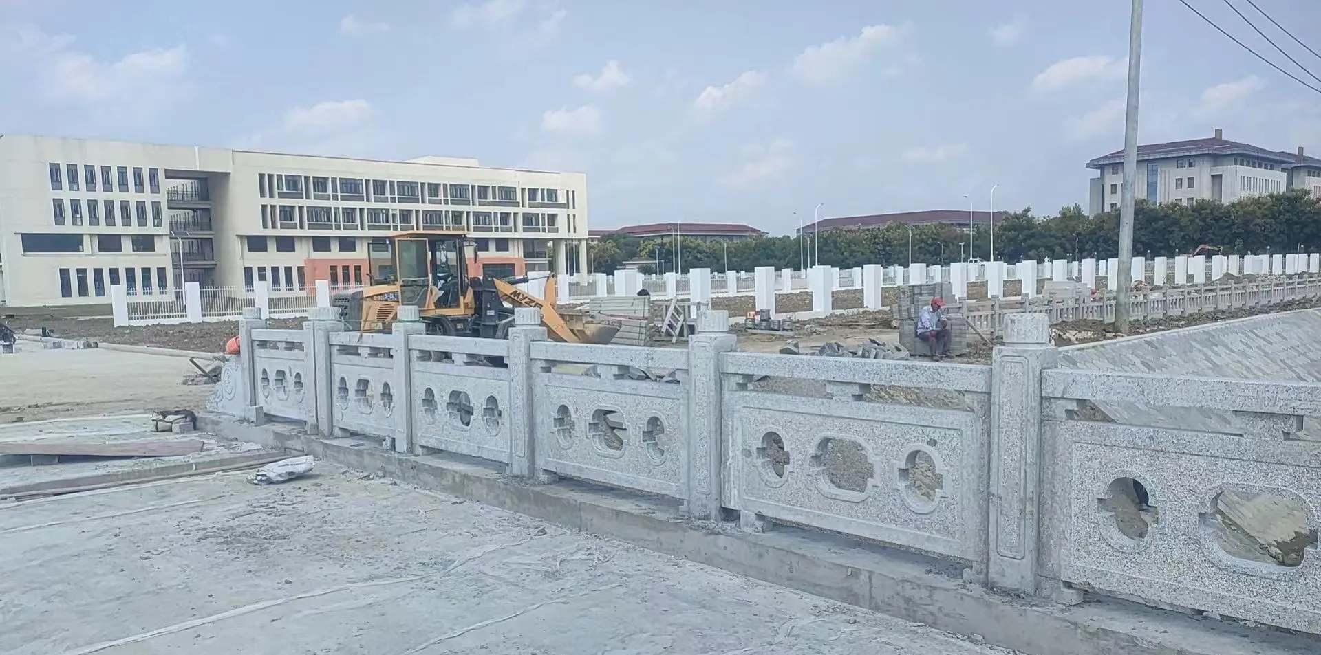 吴忠 白麻花岗岩荔枝面河道栏杆