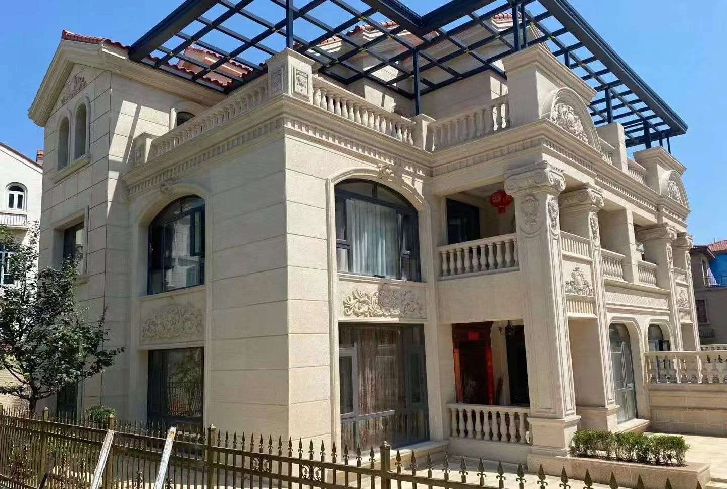 吴忠 黄金麻花岗岩荔枝面别墅外墙干挂